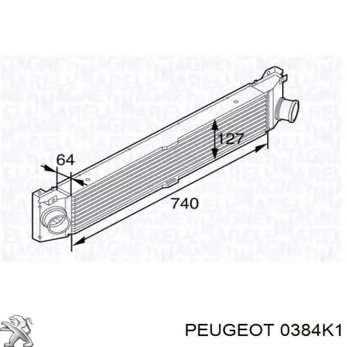 Compre 0384K1 Peugeot/Citroen Radiador de intercooler