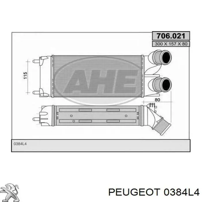 Radiador de intercooler Peugeot/Citroen 0384L4 preço, a partir de 72,36 USD