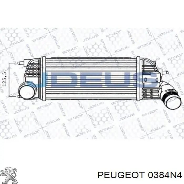 0384N4 Peugeot/Citroen Radiador de intercooler