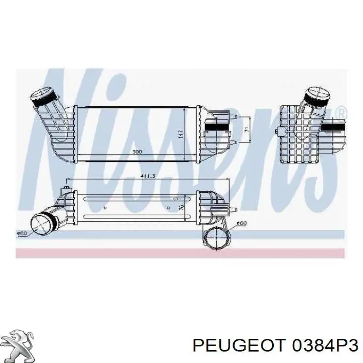 Compre 0384P3 Peugeot/Citroen Radiador de intercooler