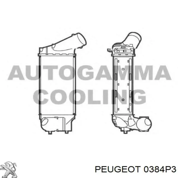 0384P3 Peugeot/Citroen Radiador de intercooler