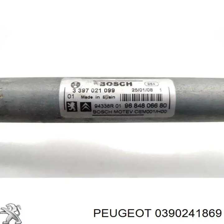 0390241869 Peugeot/Citroen Motor de limpador pára-brisas do pára-brisas