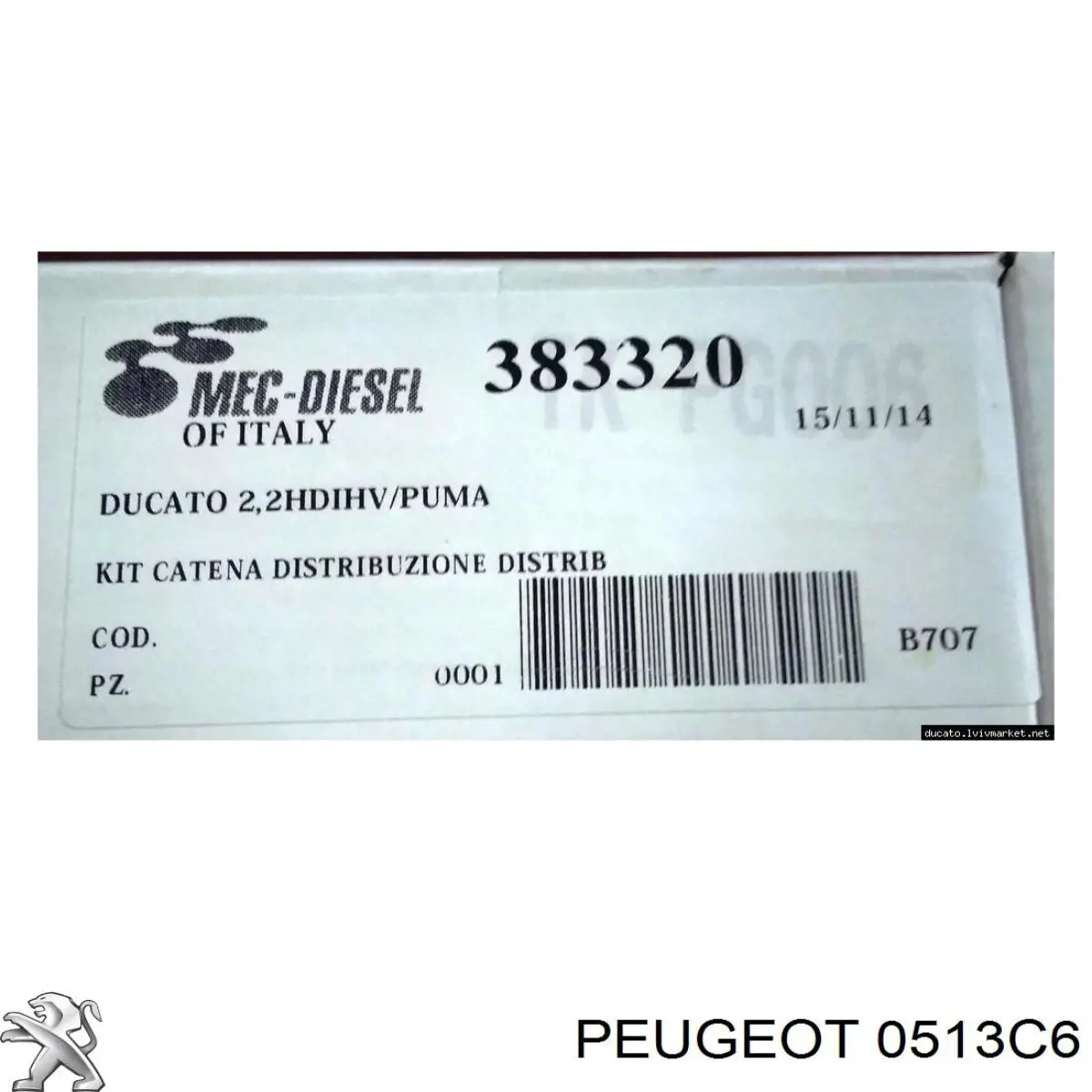 0513C6 Peugeot/Citroen Engrenagem de cadeia da roda dentada de acionamento de cambota de motor