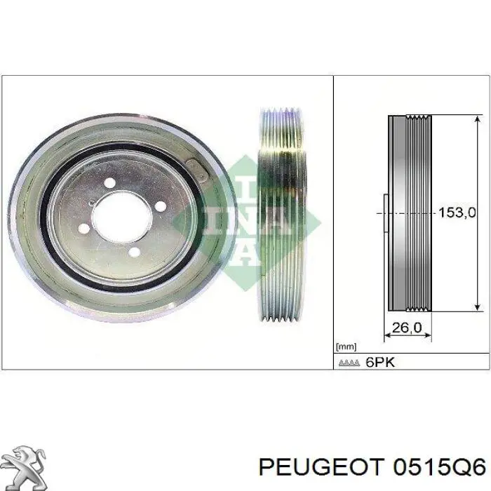 Polia de cambota Peugeot/Citroen 0515Q6 preço, a partir de 39,16 USD