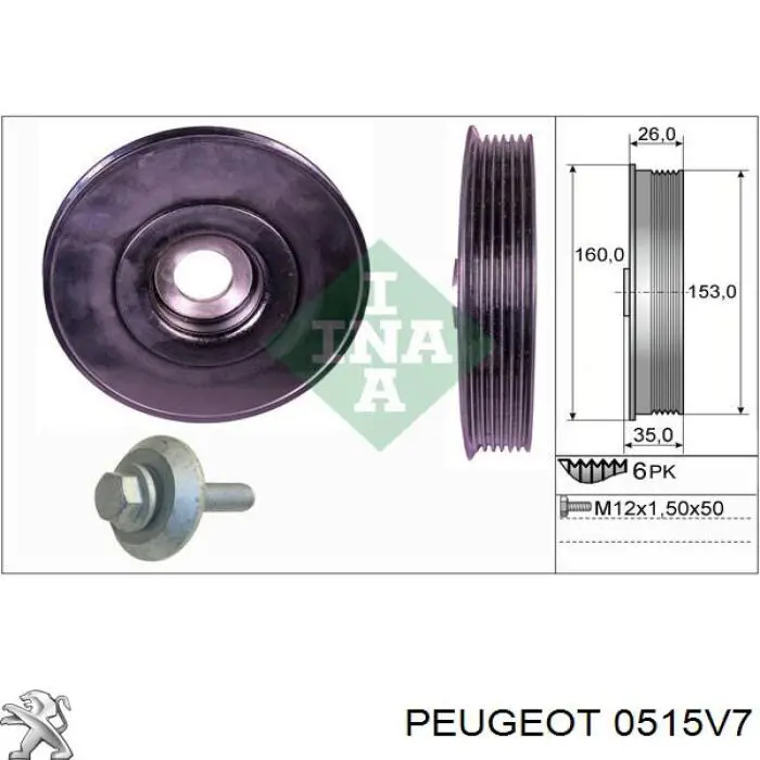 Compre 0515V7 Peugeot/Citroen Polia de cambota