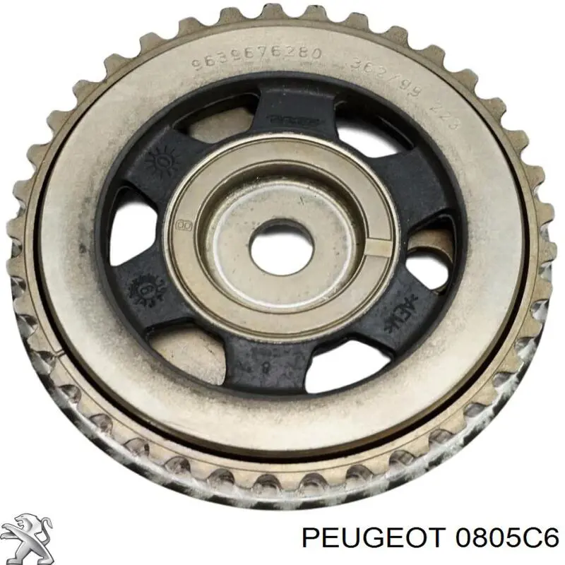 00000805C6 Peugeot/Citroen Engrenagem de cadeia de roda dentada da árvore distribuidora de escape de motor