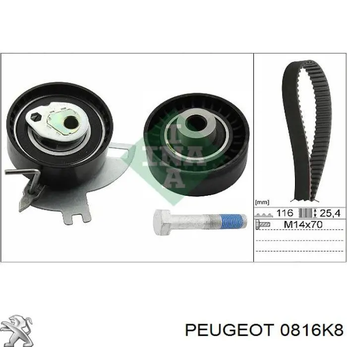 Compre 0816K8 Peugeot/Citroen Correia do mecanismo de distribuição de gás