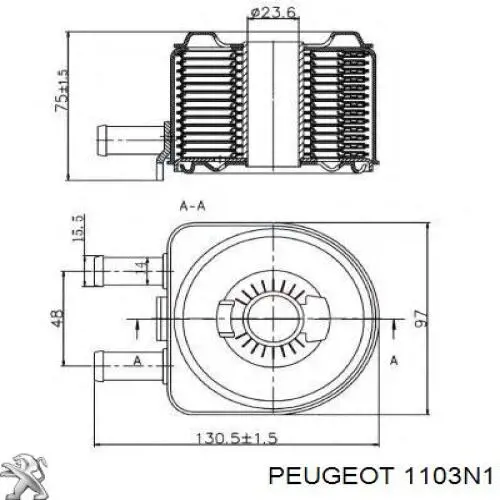 Radiador de óleo (frigorífico), debaixo de filtro Peugeot/Citroen 1103N1 preço, a partir de 45,97 USD