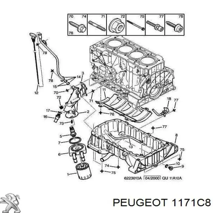  Peugeot/Citroen 1171C8 preço, a partir de 60,95 USD