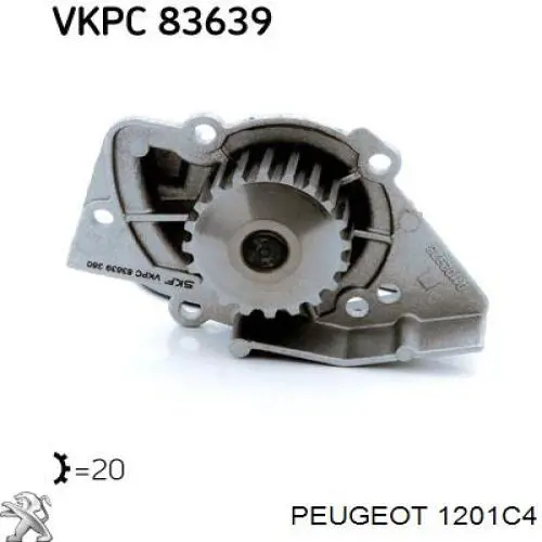Compre 1201C4 Peugeot/Citroen Bomba de água (bomba) de esfriamento