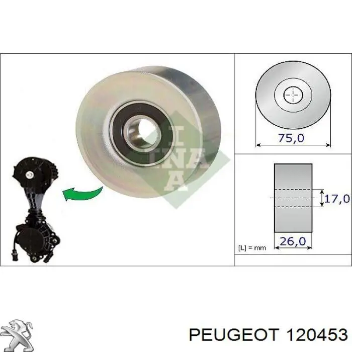 Rolo de reguladora de tensão da correia de transmissão Peugeot/Citroen 120453 preço, a partir de 33,86 USD