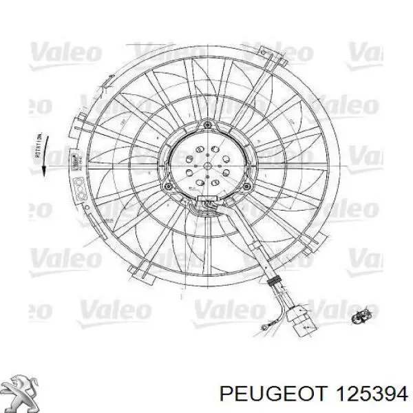Ventilador elétrico de esfriamento montado (motor + roda de aletas) Peugeot/Citroen 125394 preço, a partir de 117,48 USD