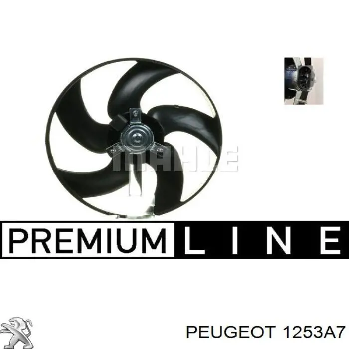 1253A7 Peugeot/Citroen Difusor do radiador de esfriamento, montado com motor e roda de aletas