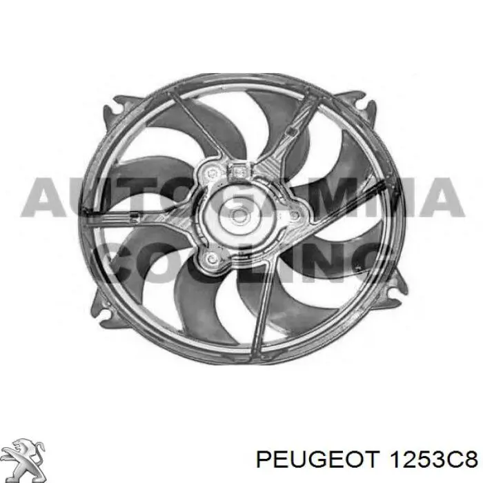 1253C8 Peugeot/Citroen Ventilador elétrico de esfriamento montado (motor + roda de aletas)