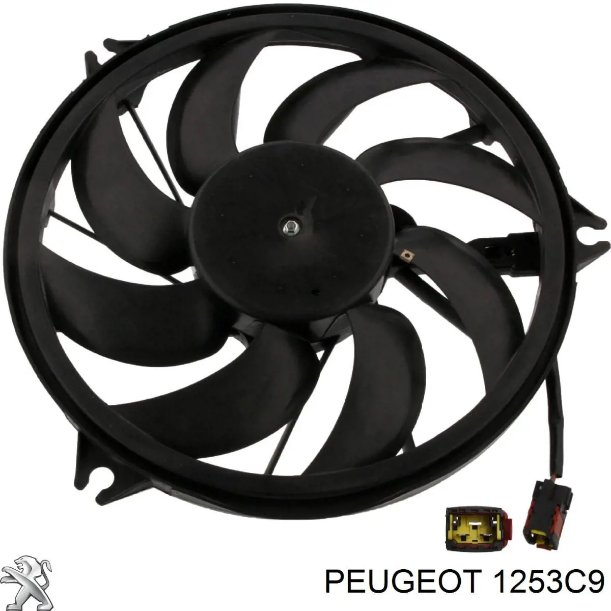 Compre 1253C9 Peugeot/Citroen Ventilador elétrico de esfriamento montado (motor + roda de aletas)