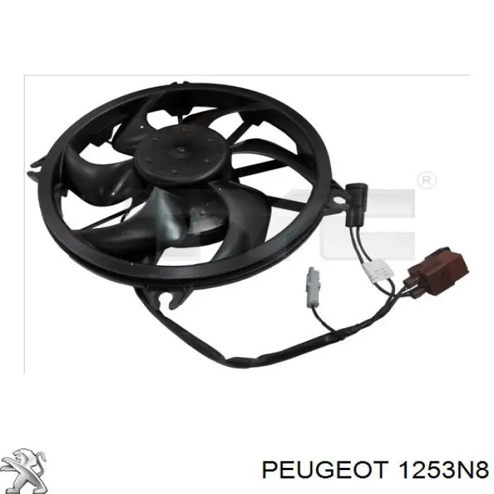 1253N8 Peugeot/Citroen Ventilador elétrico de esfriamento montado (motor + roda de aletas)