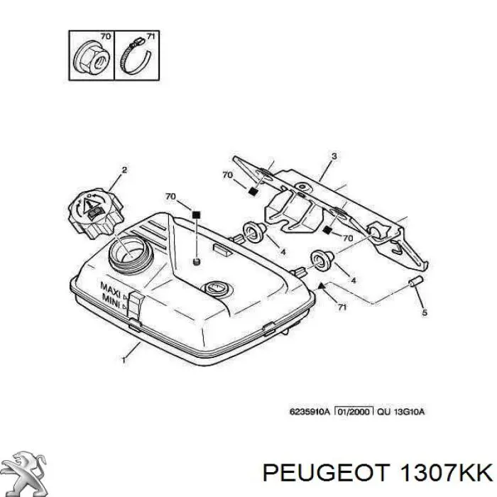 Tampa (tampão) do tanque de expansão Peugeot/Citroen 1307KK preço, a partir de 3,31 USD