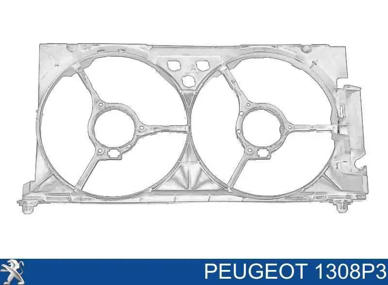 1308P3 Peugeot/Citroen Difusor do radiador de esfriamento