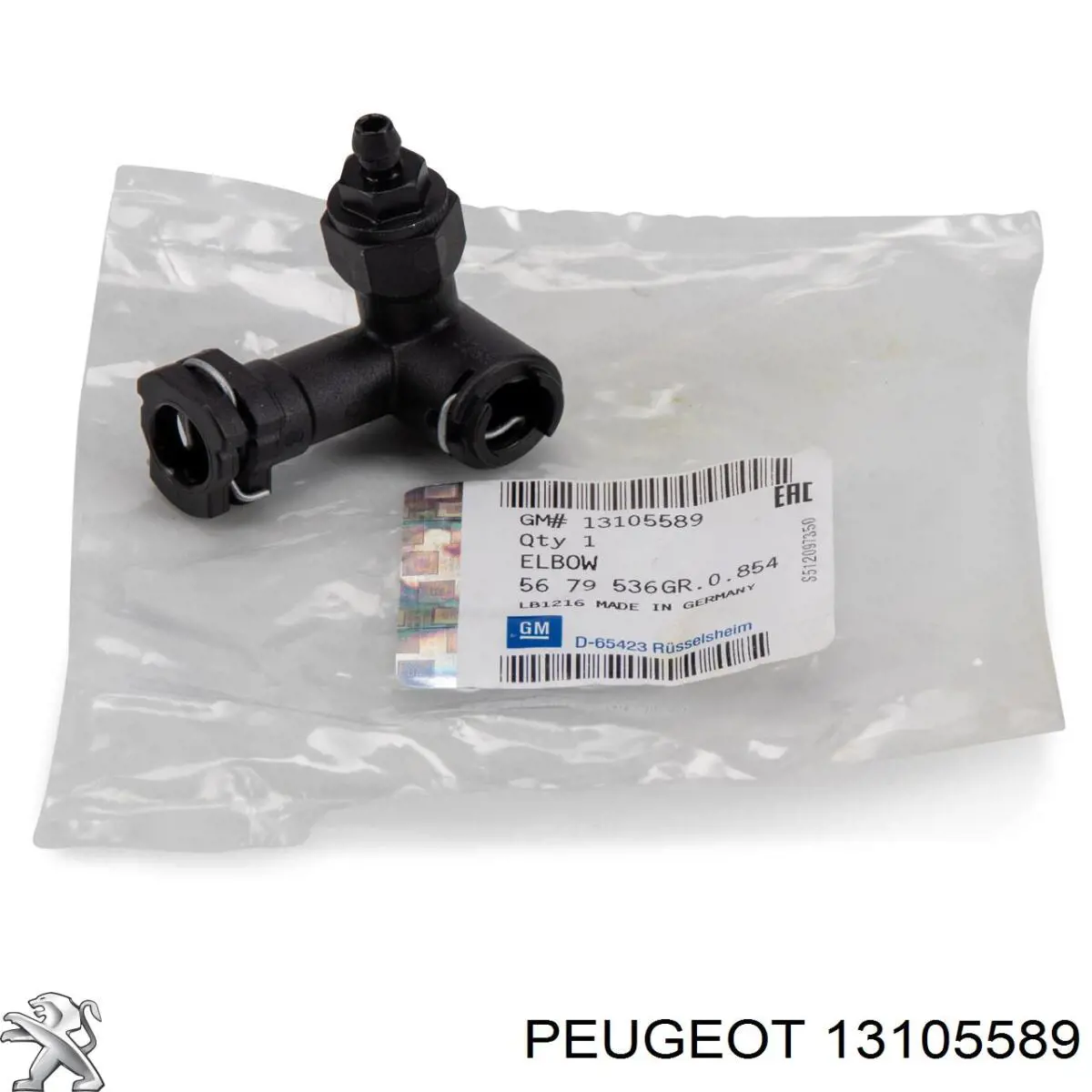 União em T de tubo de embraiagem 13105589 Peugeot/Citroen
