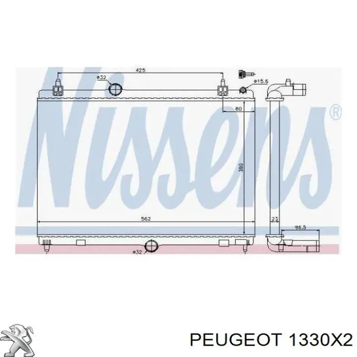Compre 1330X2 Peugeot/Citroen Radiador de esfriamento de motor