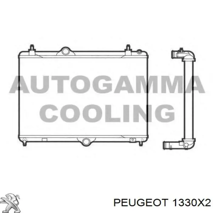 1330X2 Peugeot/Citroen Radiador de esfriamento de motor