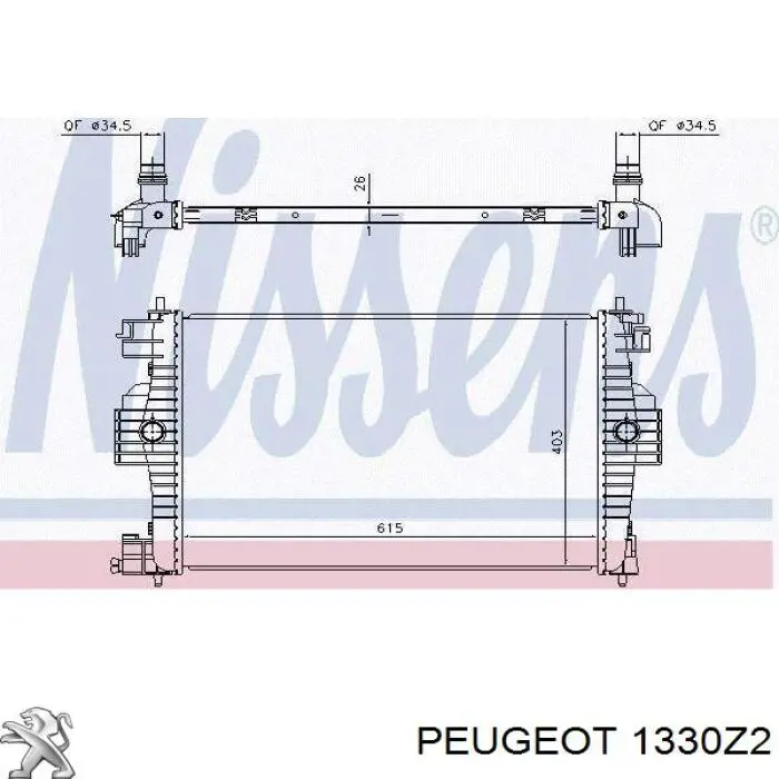 Compre 1330Z2 Peugeot/Citroen Radiador de esfriamento de motor
