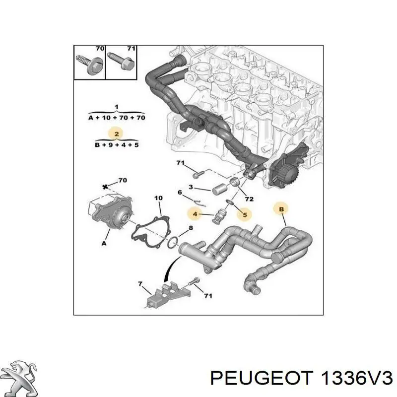 Mangueira (cano derivado) de bomba de água de admissão Peugeot/Citroen 1336V3 preço, a partir de 49,53 USD