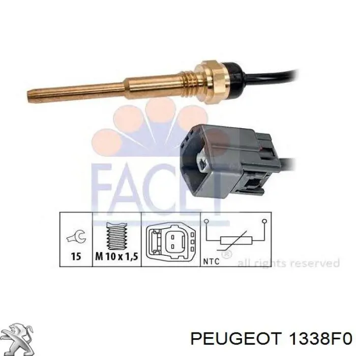 Sensor de temperatura do fluido de esfriamento Peugeot/Citroen 1338F0 preço, a partir de 21,66 USD