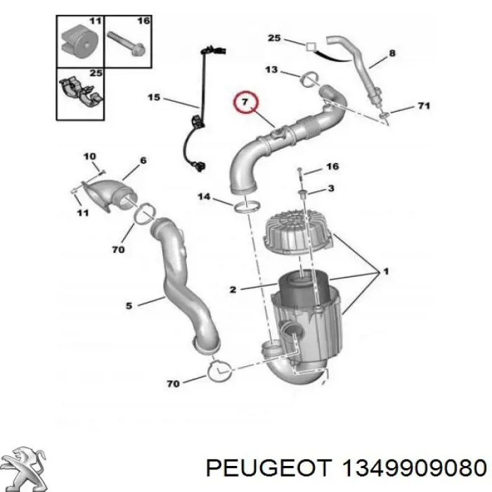 Cano derivado de ar, saída de filtro de ar Peugeot/Citroen 1369007080 preço, a partir de 62,99 USD