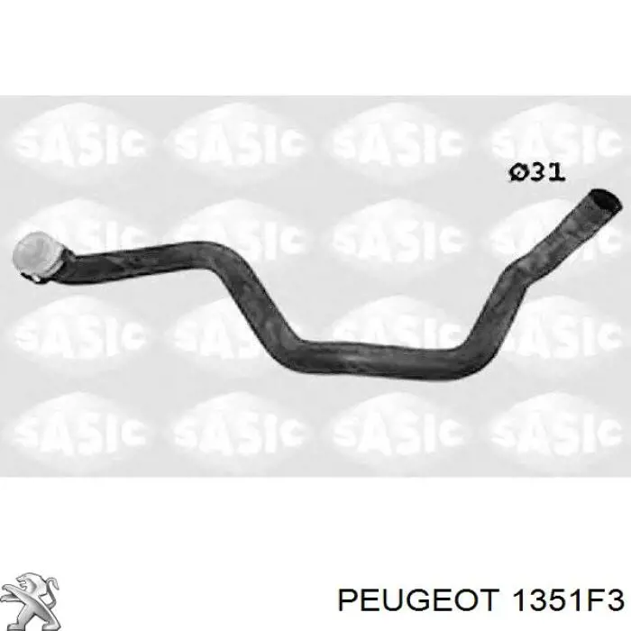 Mangueira (cano derivado) inferior do radiador de esfriamento 1351F3 Peugeot/Citroen