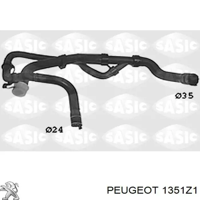 Compre 1351Z1 Peugeot/Citroen Mangueira (cano derivado) inferior do radiador de esfriamento