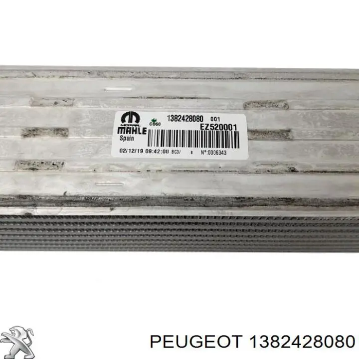 Radiador de intercooler 1382428080 Peugeot/Citroen