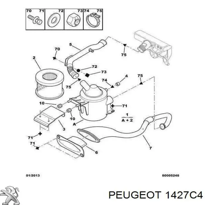 Compre 1427C4 Peugeot/Citroen Caixa de filtro de ar