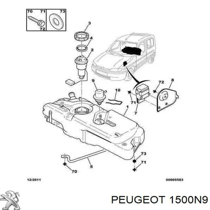 Tanque de combustível Peugeot/Citroen 1500N9 preço, a partir de  