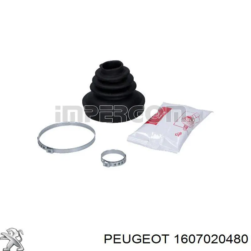 Compre 1607020480 Peugeot/Citroen Bota de proteção interna de junta homocinética do semieixo dianteiro