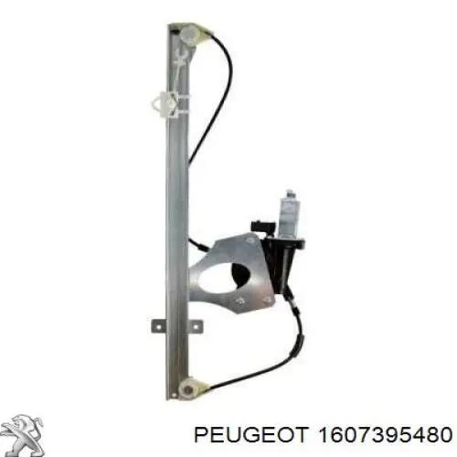 1607395480 Peugeot/Citroen Mecanismo de acionamento de vidro da porta dianteira esquerda