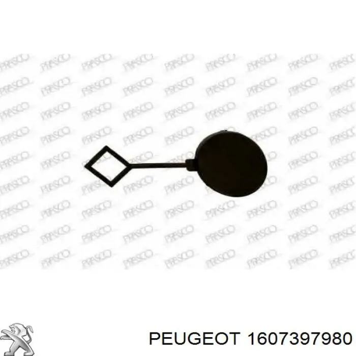 1607397980 Peugeot/Citroen Tampão dianteira do pára-choque do gancho de reboque