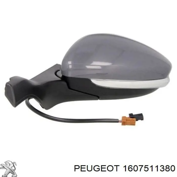 1607511380 Peugeot/Citroen Espelho de retrovisão esquerdo