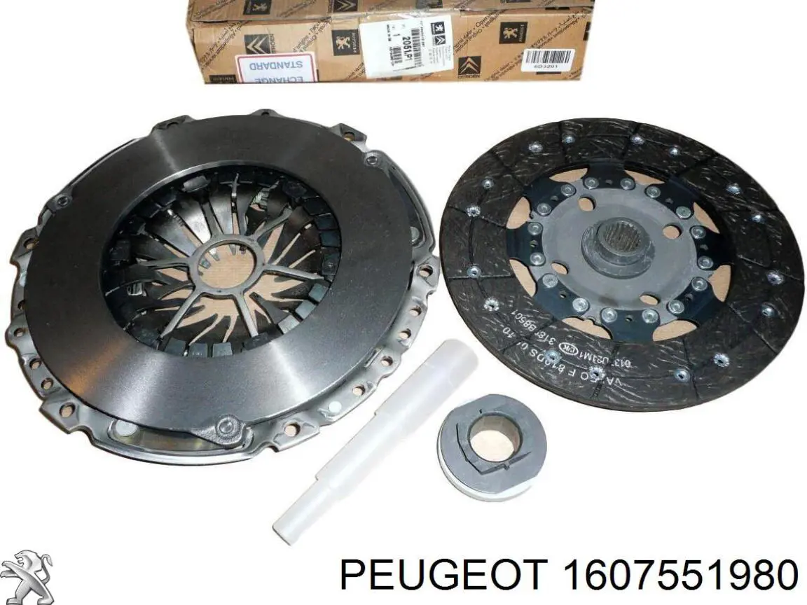 1607551980 Peugeot/Citroen Kit de embraiagem (3 peças)