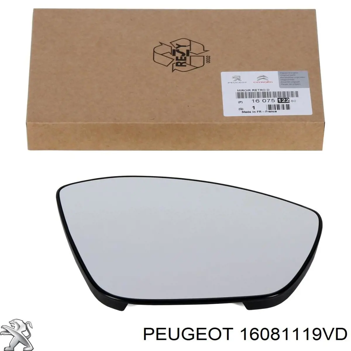 Compre 16081119VD Peugeot/Citroen Placa sobreposta (tampa) do espelho de retrovisão direito