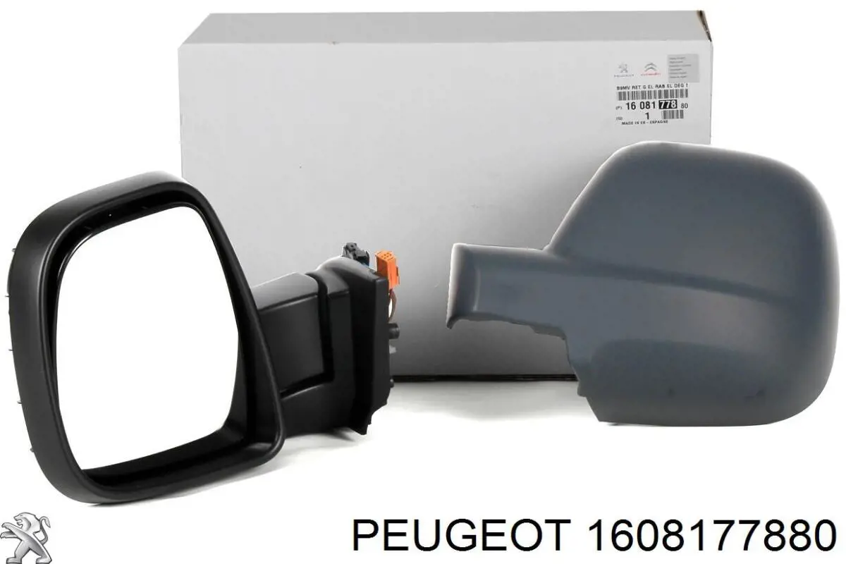 1608177880 Peugeot/Citroen Espelho de retrovisão esquerdo