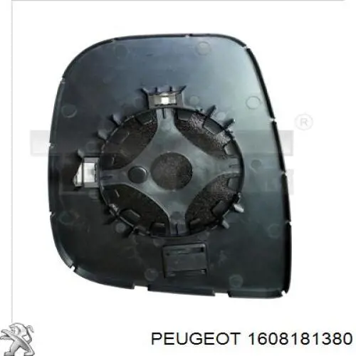 1608181380 Peugeot/Citroen Elemento espelhado do espelho de retrovisão direito