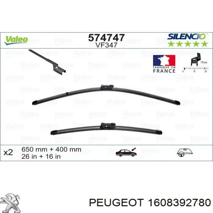 Limpa-pára-brisas do pára-brisas de condutor Peugeot/Citroen 1608392780 preço, a partir de 16,49 USD