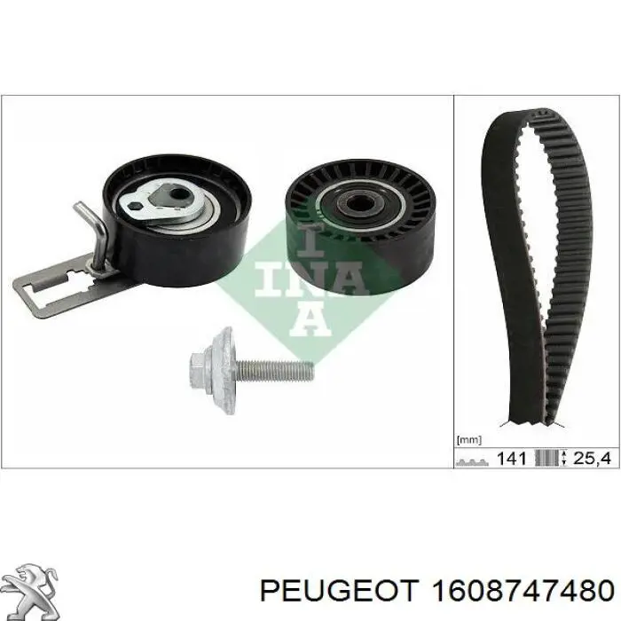 Compre 1608747480 Peugeot/Citroen Correia do mecanismo de distribuição de gás, kit