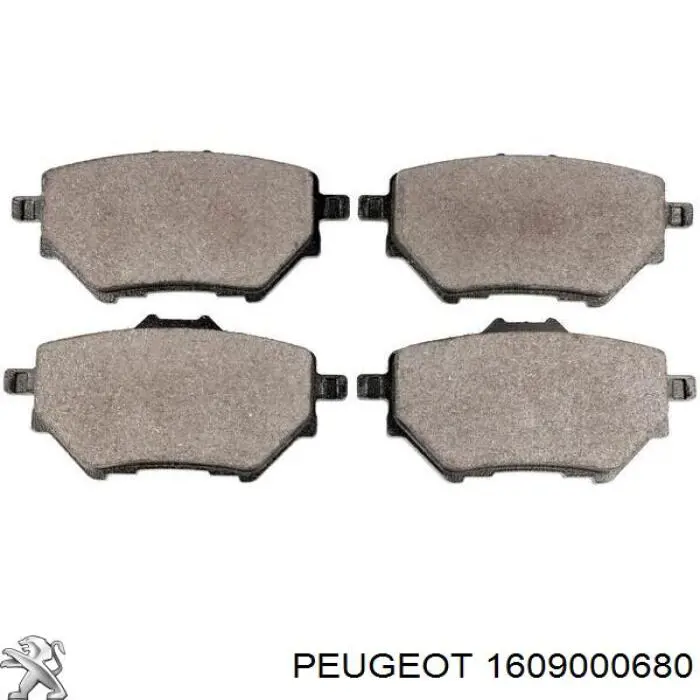 Sapatas do freio traseiras de disco Peugeot/Citroen 1609000680