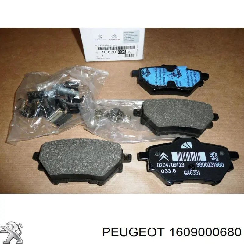Sapatas do freio traseiras de disco Peugeot/Citroen 1609000680 preço, a partir de 24,36 USD