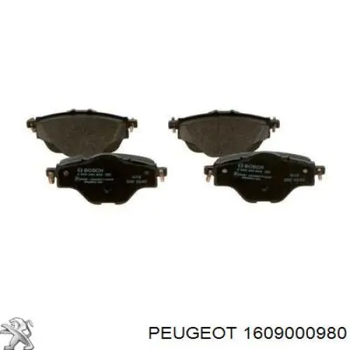 1609000980 Peugeot/Citroen Sapatas do freio traseiras de disco