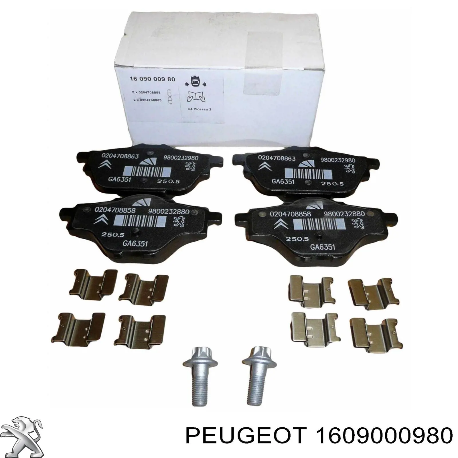 Sapatas do freio traseiras de disco Peugeot/Citroen 1609000980 preço, a partir de 28,31 USD