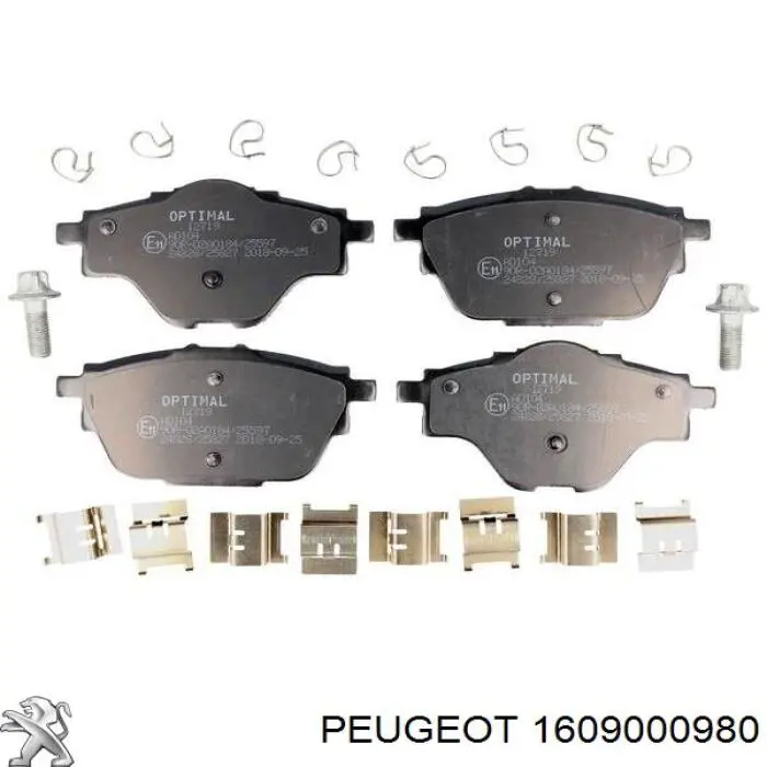 Sapatas do freio traseiras de disco 1609000980 Peugeot/Citroen