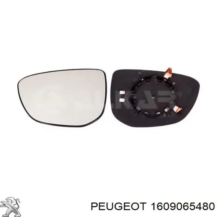 1609065480 Peugeot/Citroen Elemento espelhado do espelho de retrovisão esquerdo